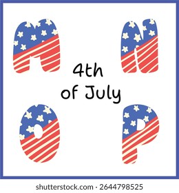Patriotic Alphabet A–Z Clipart Set | Red White Blue Letters for 4th of July