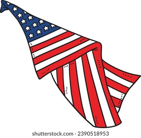 Patriotic American Flag Cartoon Colored Clipart 