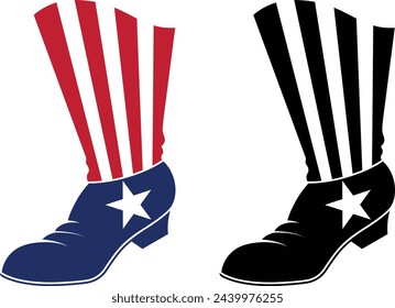Patriotic American flag cowboy boot