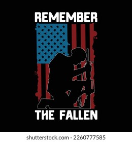 Patriotic American Flag Remember The Fallen Memorial Day