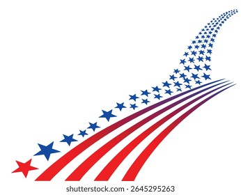 Patriotic american flag stars and stripes design for independence day celebration