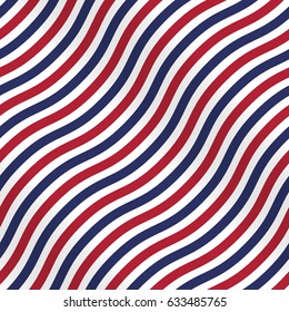 Patriotic american pattern with stripes on white background. Useful for Memorial day, Independence day, national and political events.