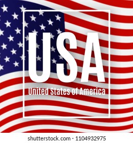 Patriotic American poster with text USA the background of the American flag pattern Poster for Independence Day President's Day Memorial Day Elections Patriotic concept on Independence Day Vector