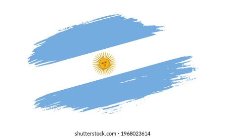 Patriotic of Argentina flag in brush stroke effect on white background