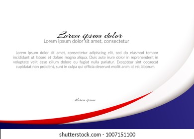 Patriotic background of colors of the national flag of France flowing abstract wavy lines Element for design of template banner card poster on national holidays Patriotic symbol of the country Vector