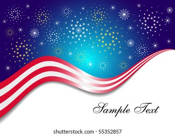 Patriotic Background with Fireworks