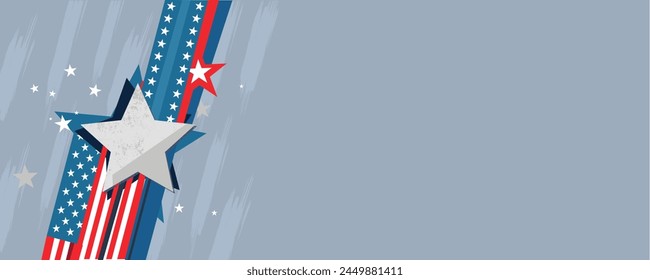patriotic background with star	 - vector illustration