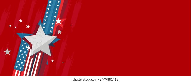 fondo patriótico con estrella	 - ILUSTRACIÓN VECTORIAL