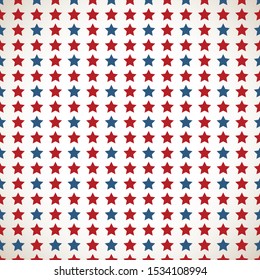 Patriotic Background - Stars. Seamless military or July 4th wallpaper. Americana patriot background. Red and blue stars.