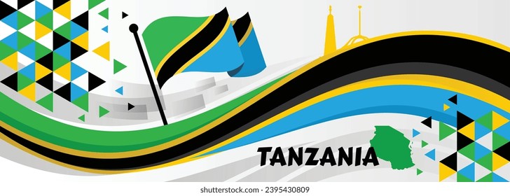 Patriotic Background with Tanzania flag colors. An element of impact for the use you want to make of it.

