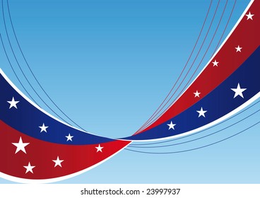 Patriotic background - waves and lines with stars and stripes - find jpeg-Version in my portfolio