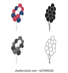 Patriotic balloons icon in cartoon style isolated on white background. Patriot day symbol stock vector illustration.