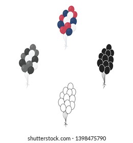 Patriotic balloons icon in cartoon,black style isolated on white background. Patriot day symbol stock vector illustration.