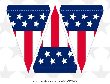 Patriotic Banner Printable Vector Stock Vector (royalty Free) 650732629 