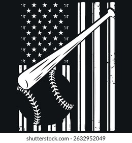 Patriotic Baseball 4th Of July Men USA American Flag Boys T-Shirt