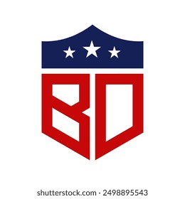 Patriotic BD Logo Design. Letter BD Patriotic American Logo Design for Political Campaign and any USA Event.