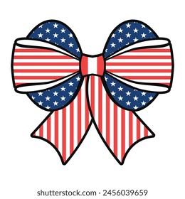 Patriotic Bow Coquette 4th of July Vector T-shirt Design