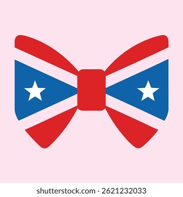 Patriotic Bow Tie Icon Vector – American Flag Design Illustration