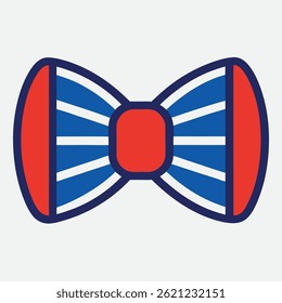Patriotic Bow Tie Icon Vector – American Flag Design Illustration