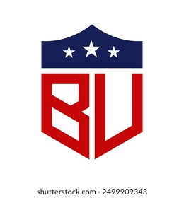 Patriotic BU Logo Design. Letter BU Patriotic American Logo Design for Political Campaign and any USA Event.