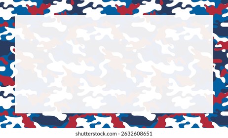Camuflagem Patriótica. Padrão de Plano de Fundo Americano. Modelo De Vetor Para Banner