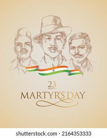 patriotic concept banner for 23 march  Indian Martyr's Day .