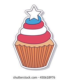 patriotic cupcake isolated icon design
