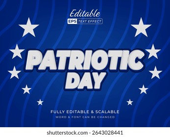 patriotic day text effect. eps10 layout with graphic style