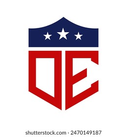 Patriotic DE Logo Design. Letter DE Patriotic American Logo Design for Political Campaign and any USA Event.