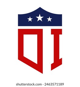 Patriotic DI Logo Design. Letter DI Patriotic American Logo Design for Political Campaign and any USA Event.