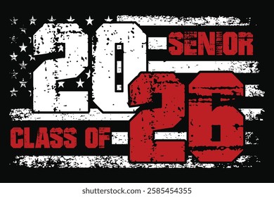 Patriotic Distressed Senior Class of 2026 Design