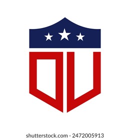 Patriotic DU Logo Design. Letter DU Patriotic American Logo Design for Political Campaign and any USA Event.