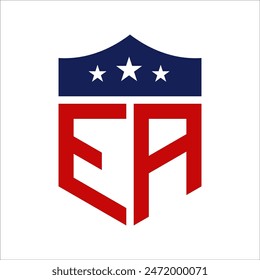 Patriotic EA Logo Design. Letter EA Patriotic American Logo Design for Political Campaign and any USA Event.