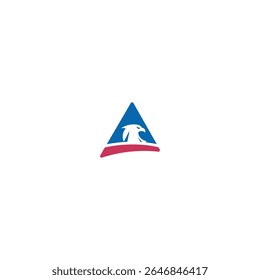 Logotipo patriótico de la cabeza del águila con la letra A aislada con el fondo blanco. 