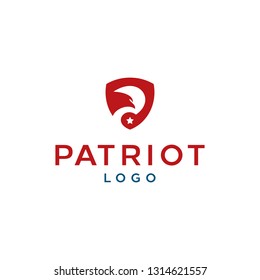 Patriotic eagle Shield Logo isolated on white background