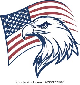 Patriotic Eagle Symbol American Flag Represents Freedom