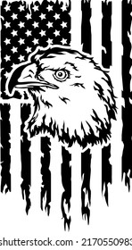 Patriotic eagle with us flag illustration, Usa Flag vector, Patriotic illustration, Independence Day

