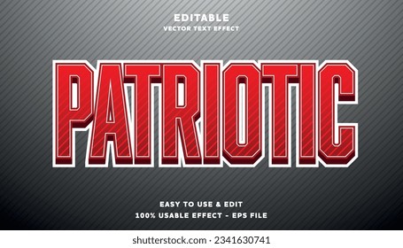 patriotic editable text effect with modern and simple style