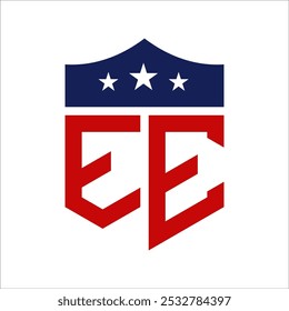 Patriotic EE Logo Design. Letter EE Patriotic American Logo Design for Political Campaign und jedes USA Event.