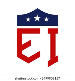 Patriotic EI Logo Design. Letter EI Patriotic American Logo Design for Political Campaign and any USA Event.