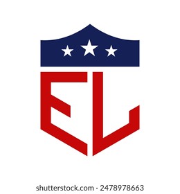 Patriotic EL Logo Design. Letter EL Patriotic American Logo Design for Political Campaign and any USA Event.