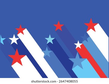 Patriotic Election Independence Day USA Flag Modern Angled. Stock Illustration