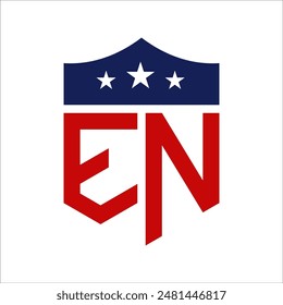 Patriotic EN Logo Design. Letter EN Patriotic American Logo Design for Political Campaign and any USA Event.