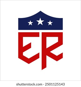 Patriotic ER Logo Design. Letter ER Patriotic American Logo Design for Political Campaign and any USA Event.