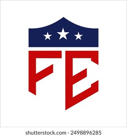 Patriotic FE Logo Design. Letter FE Patriotic American Logo Design for Political Campaign and any USA Event.