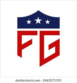 Patriotic FG Logo Design. Letter FG Patriotic American Logo Design for Political Campaign and any USA Event.