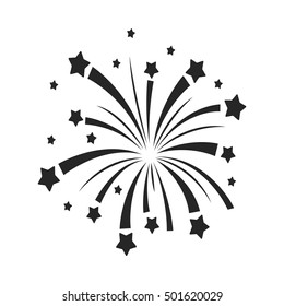 Patriotic fireworks icon in black style isolated on white background. Patriot day symbol stock vector illustration.