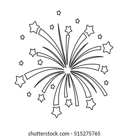 Patriotic Fireworks Icon Outline Style Isolated Stock Vector (Royalty ...