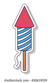 patriotic fireworks isolated icon design