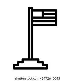 Diseño de iconos de línea de Vector de bandera patriótica